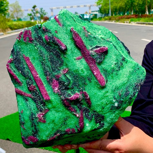 26.13LB Natural green Ruby zoisite (anylite) crystal Chakra Healing Energy - Picture 6 of 18