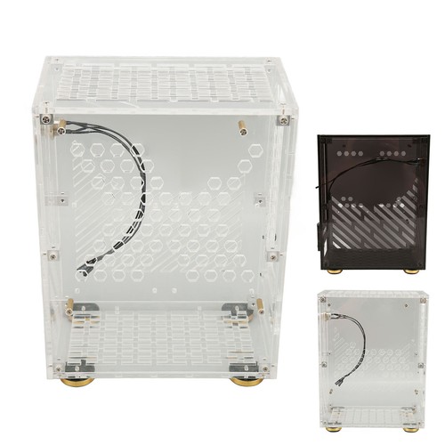 Mini ITX Case 4.3L Clear Acrylic Panel 360 Degree Cooling Cushioning Foot TPG - Afbeelding 18 van 28