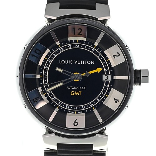 LOUIS VUITTON Tambour in Black Q113K GMT Automatic Men's Watch O#138003
