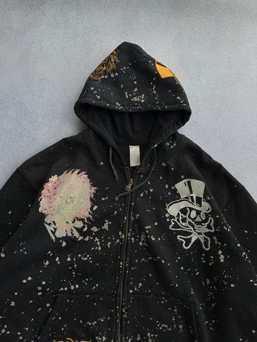 Felpa con cappuccio e zip vintage Ed Hardy di Christian Audigier grande logo - Foto 6 di 15