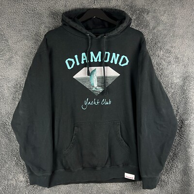 Diamond Supply Co Herren Hoodie Sweatshirt XL schwarz Yacht Club Skater Y2K