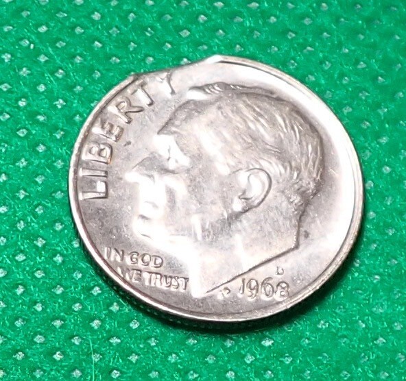 Error Dime 1968-D - Clipped Planchet - AU #1034 | eBay