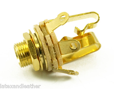 24k Gold Switchcraft Stereo Jack fits EMG,Seymour Duncan Livewire,active pickups