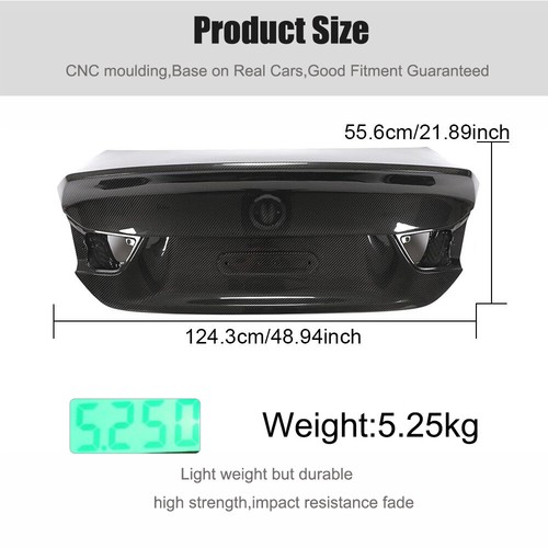 For BMW 4 Series F32 F82 M4 14UP Dry Carbon Fiber Rear Trunk Boot Lid Cover Trim - Picture 12 of 12