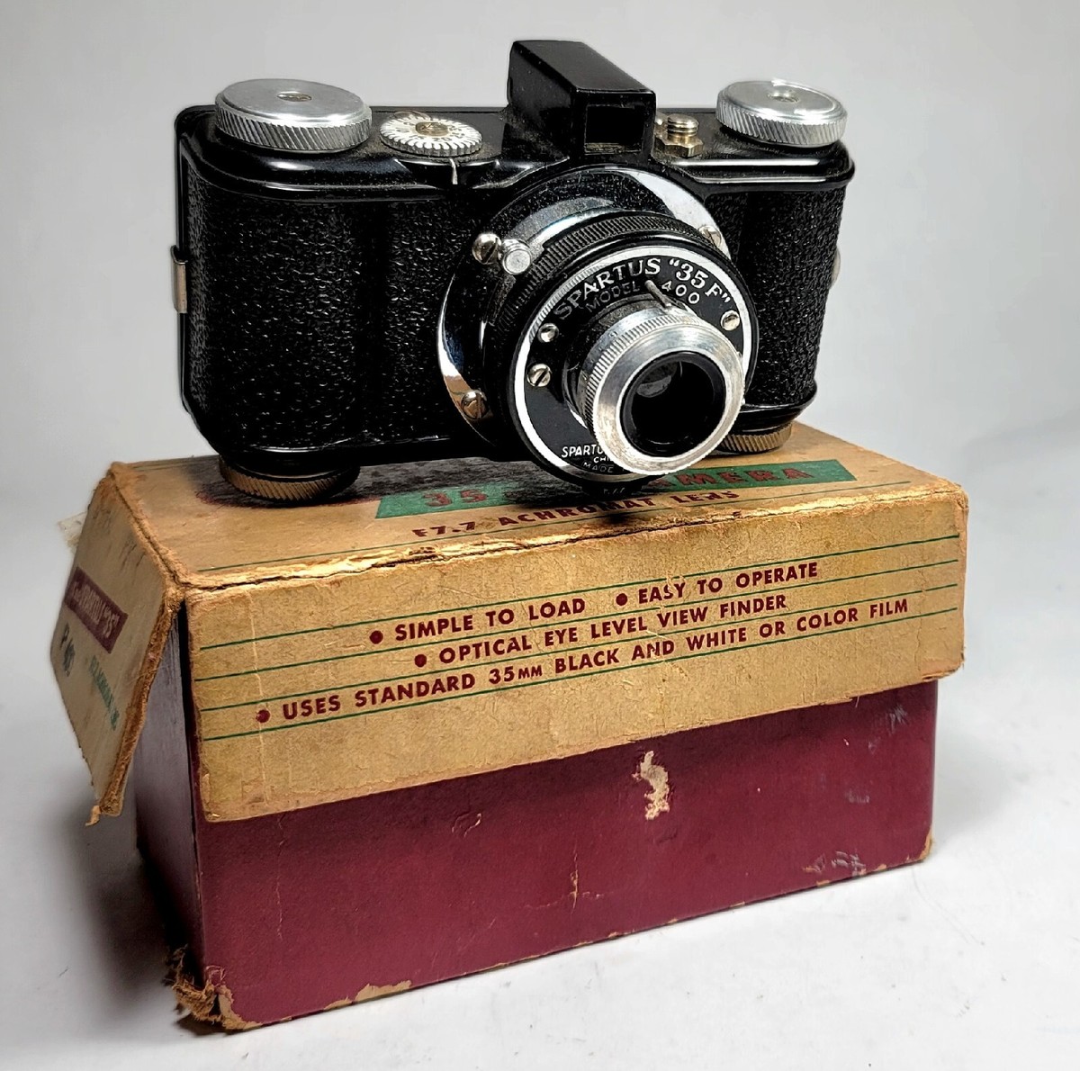 【ヴィンテージ】スパルタス - 35F モデル 400　カメラ Vintage Spartus 35F Model 400 35mm Camera F7.7 Achromat Lens