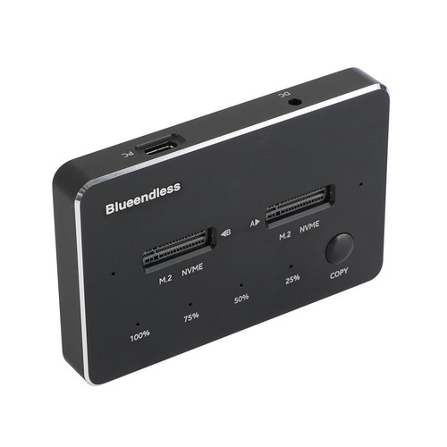 M.2 SSD Docking Station Duplicator NVME + NVME SSD Solid State Drive Enclosure, - Photo 9/17