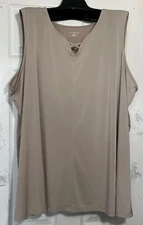 New catherines women plus size 5X sleeveless top front seam slit scoop neck top