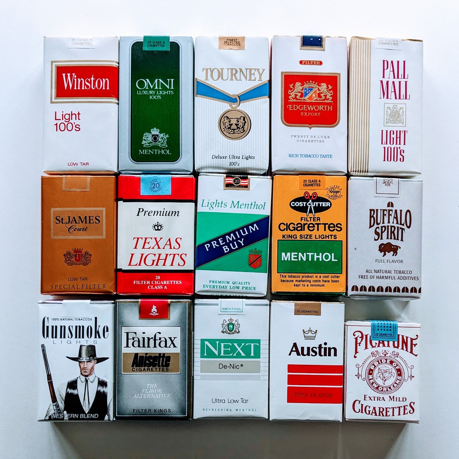 Vintage USA Cigarette Packs, empty, Picayune Pride of New Orleans