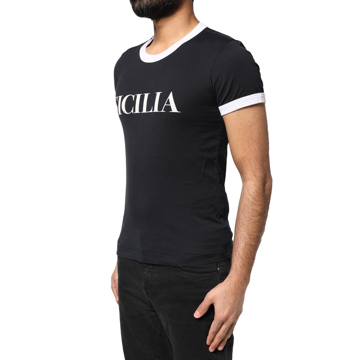 Dolce & Gabbana M8C03J ONN94 ROUND-NECK STRETCH Tシャツ Dolce & Gabbana M8C03J ONN94 ROUND-NECK STRETCH Tシャツ