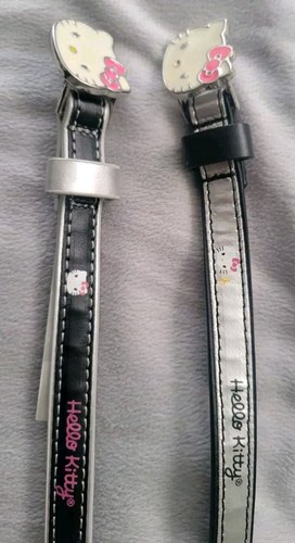 Vintage Hello Kitty Sanrio Skinny Black Silver Pink Belt Retro Lot 2 Y2k Youth M - Picture 3 of 8