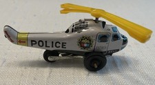 VINTAGE Bell Police Helicopter Chopper Action Tin Toy