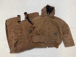 Polar King by Key kids small brown overall and jacket set.  See photos for wear 