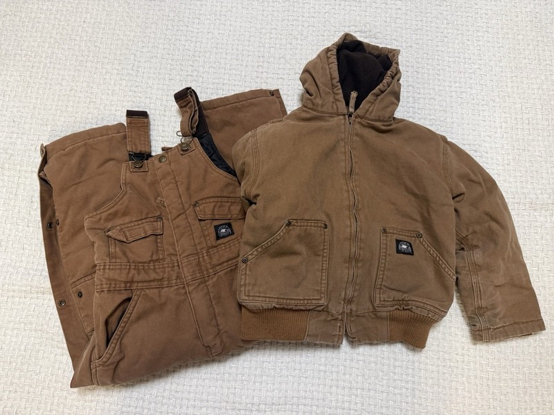 Polar King by Key kids small brown overall and jacket set.  See photos for wear 