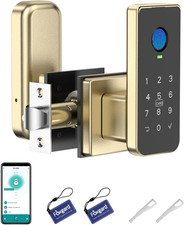 Fingerprint Door Lock 5-In-1 Biometric Smart Lock with Keypad, App Control, Ke