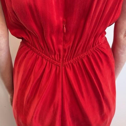 One Fell Swoop Size 12 Aus (8 US) Red Satin Gaia Twist Front Maxi Dress Designer - Picture 10 of 24