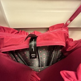 Victoria's Secret Sexy Little Things Chemise 36C Black Pink Babydoll Polka Dots