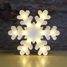 Snowflake Marquee LED Sign Christmas Lights Table & Wall Decor White