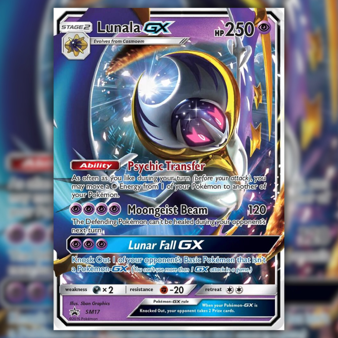 Lunala GX SM17 Black Star Promo Holo Pokemon Card (SM Sun & Moon) Near Mint NM