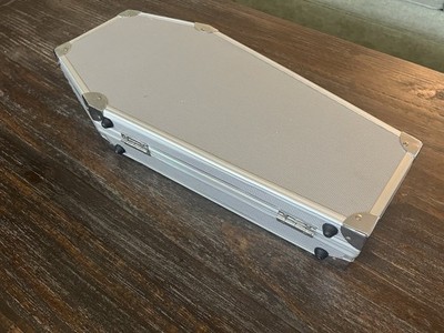 Silver Aluminum Coffin Case Drumstick Gothic Blood Red Velvet Pork Pie Spaun Kit