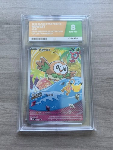 Ace 8 Pokémon Card TCG Black Star Promo First Partner Series 1 Rowlet Holo 043