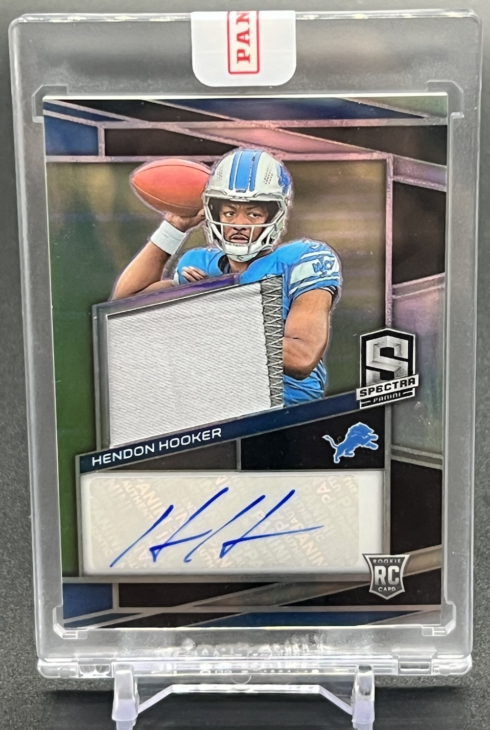 Hendon Hooker 2023 Spectra RPA #211 auto /99 (AU, MEM, RC) Detroit Lions