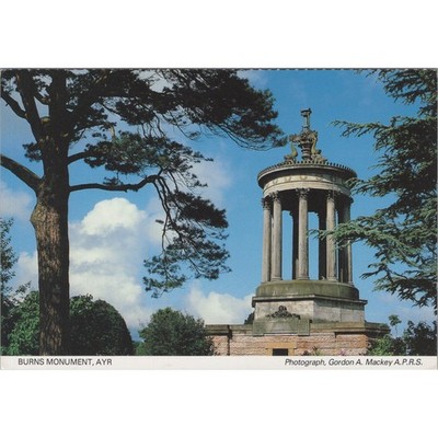 Postkarte von Burns Monument in Ayr, Schottland - berühmtes Wahrzeichen