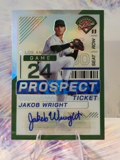 Jakob Wright 2024 Panini Prospect Edition Auto Green Silver #135 Dodgers