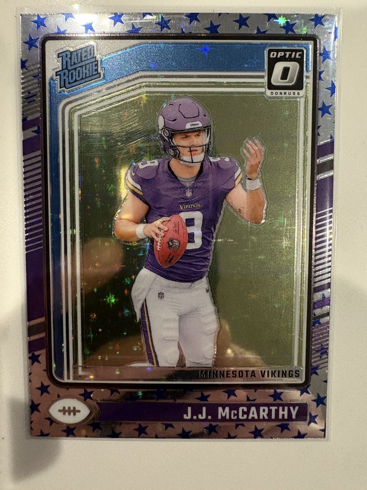 2024 Panini Donruss Optic J.J. MCCARTHY Blue STARS Prizm Rated Rookie RC #235