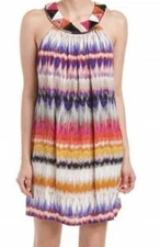 Trina Turk Women's Silk Sleeveless Mini Dress - Trista Iguazu Ikat Multi Size 12