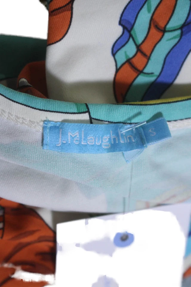 Top J. Mclaughlin Mujer Texturizado Manga Larga Cuello Redondo Estampado Gráfico Talla Blanca Foto 4 de 4