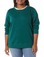 Fleece-Sweatshirt Damen XL DunkelgrüN Rundhalsausschnitt Amazon Essentials