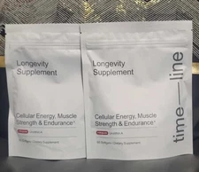 2 Pack of Time-Line Longevity Supplement Mitopure Urolithin A 60 Softgels New!!!