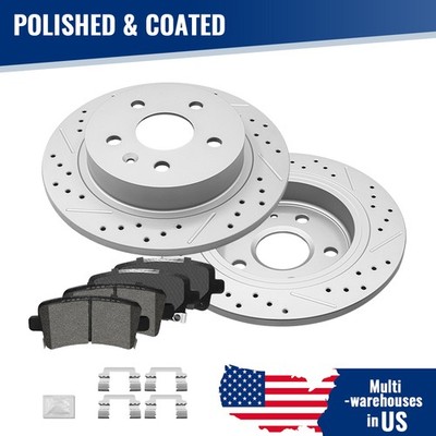 Rear Drilled Disc Brake Rotors +Ceramic Pads Kit for Chevy Malibu Buick Regal