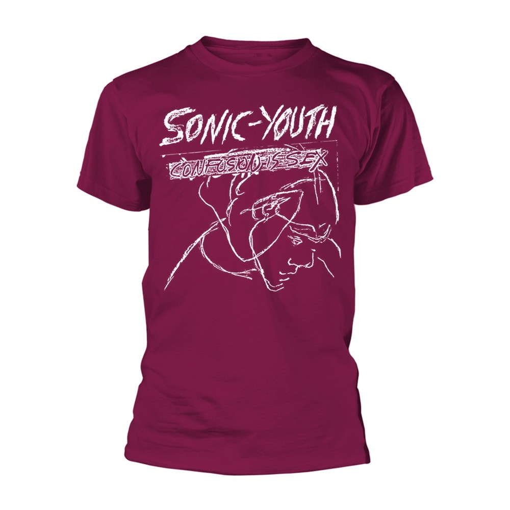 ТЕМНО-БОРДОВАЯ футболка SONIC YOUTH - CONFUSION IS SEX X-Large 4690₽