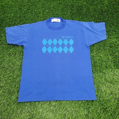 Vintage 80s Detroit Argyle Shirt Womens Large 20x24 USA