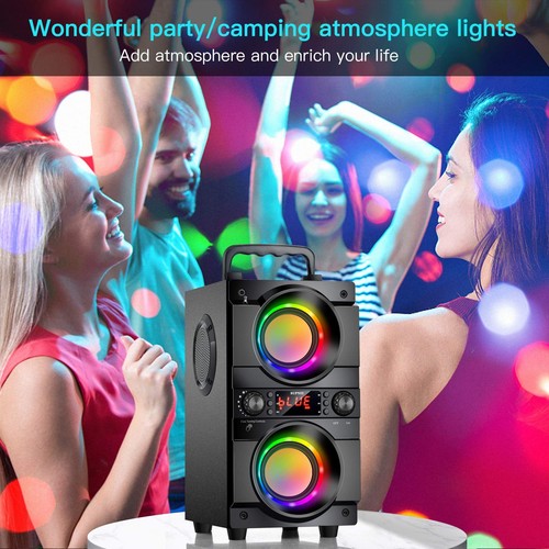 60 W (80 W Spitze) Tragbarer Bluetooth Lautsprecher mit Doppel Subwoofer Schwerer Bass, B... - Bild 7 von 8