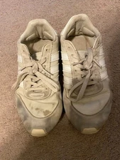 Trashed Used Worn Adidas Shoes Beaters Size 9 White Basketball Sneakers 