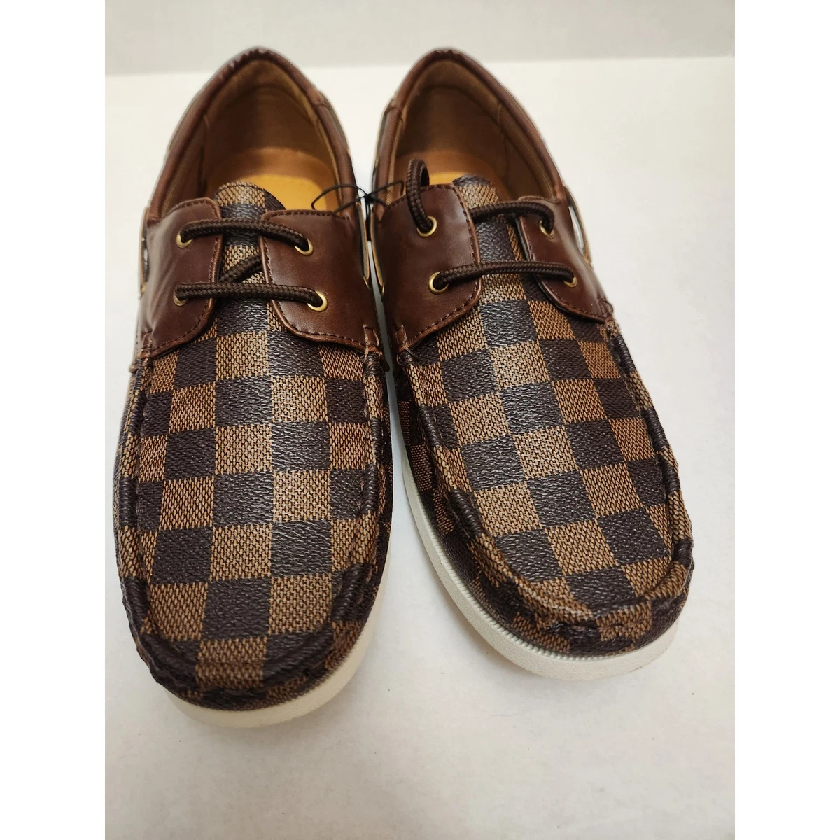 Beverly Hills PC 12 Cognac Rome Checkered Faux Leather Loafers Driver Moccasins Foley Cognac Intrecciato Leather Men main image 2