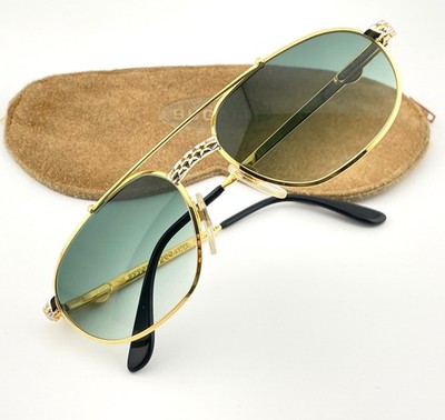 vintage ETTORE BUGATTI EB 503 sunglasses gold platinum France 56/17 MEDIUM 502