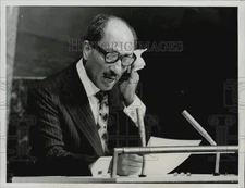 1975 Press Photo Egyptian President Anwar Sadat speaks at United Nations