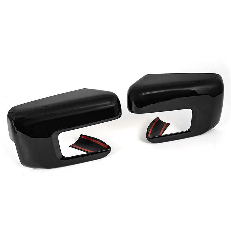 2X Gloss Black Side Door Mirror Cover 21-24 For Ford F150 W/Turn Signal Hole