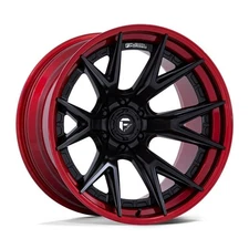 20" Fuel FC402 Catalyst Matte Black Candy Red Lip 20x9 Wheel 8x180 1mm Truck Rim