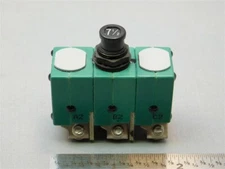 TI Sensata Klixon 6TC2-71/2 / MS14154-71/2 71/2A 3P Aviation Circuit Breaker NEW