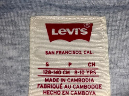 Levi’s Hoodie Girls size S small 8-10 yo Fleece sweater pullover grey Blue - Picture 3 of 3