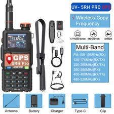 BAOFENG 5RH PRO GPS 10W WALKIE TALKIES MULTI BAND RECHARGEABLE TWO WAY RADIO SET