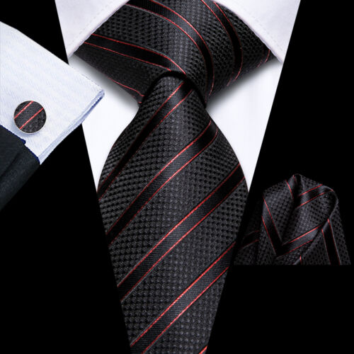Herren Krawatte Klassisch Hochzeit Krawatte und Einstecktuch Manschettenknöpfe Set Paisley - Bild 113 von 253