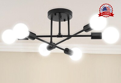 Lámpara de techo de montaje semi empotrado, lámpara Sputnik moderna de 6 luces