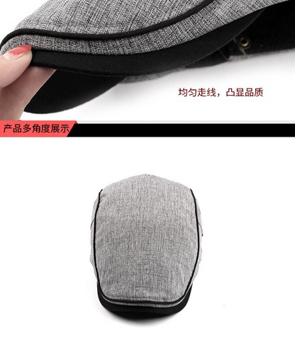 Men's Classic Flat Cap Plain Peaked Hat Driving Cabbie Newsboy Cap Adjustable - Picture 11 of 19