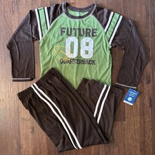 Carter's Football QB Pajama Set Long sleeve long pants Boys Brown NEW NWT