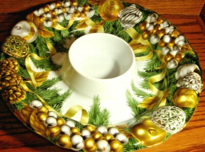 Christmas Holiday Serving Bowl Platter Chips Snacks Veggies Dip Tray 608 